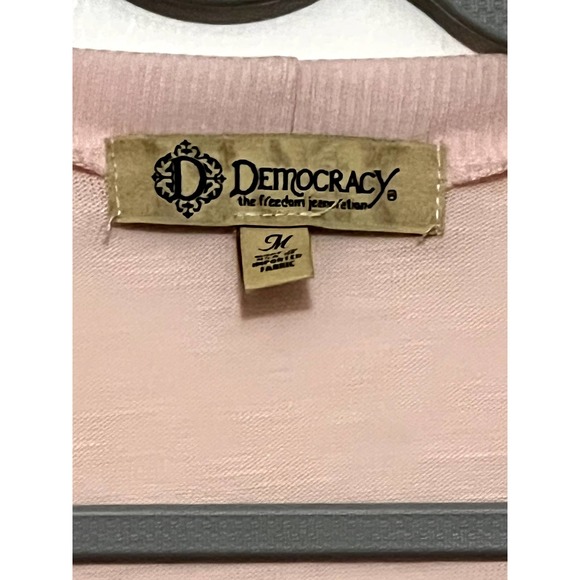 Democracy Pink Cardigan with floral mesh back. Size Medium - Picture 7 of 7
